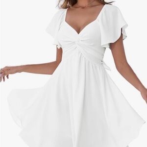 Florboom Women's White Sweetheart Knot Front Dress.